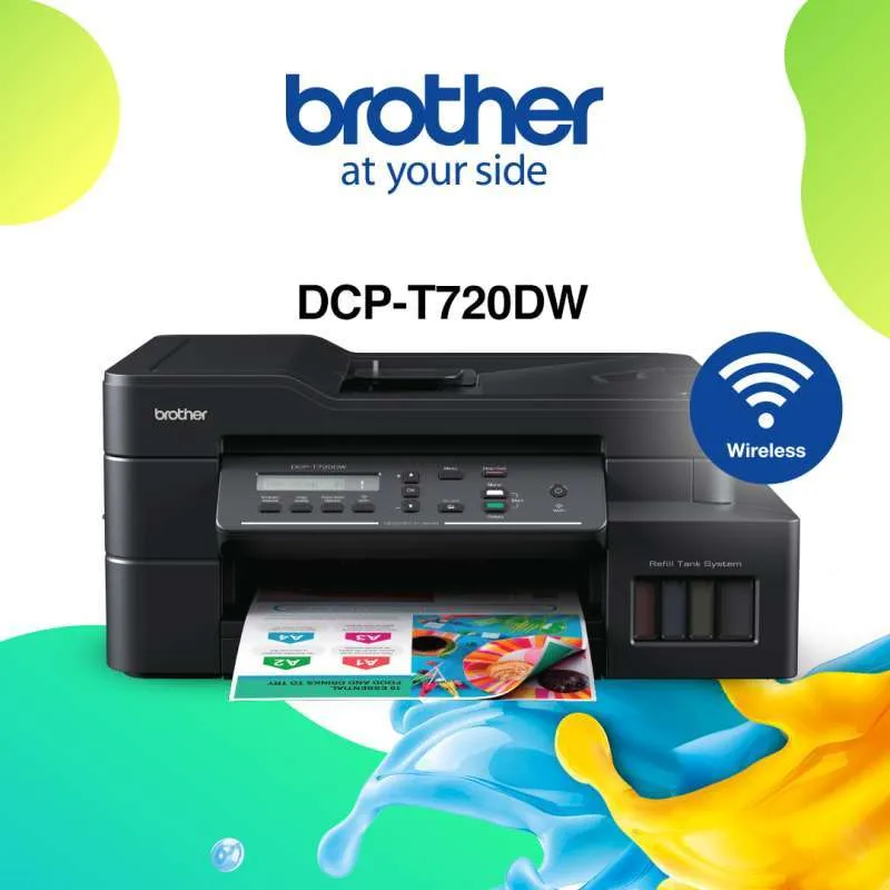 Printer Brother DCP-T720DW Inkjet Wireless Print Multi-function ADF Duplex Printer