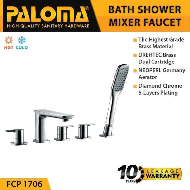 Kran Bathtub Panas Dingin Paloma FCP 1706 Keran Mixer Bathtub Shower & Hand Shower