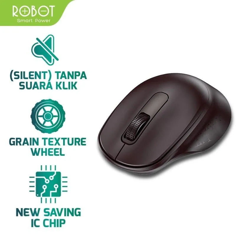 ROBOT M312 2.4G Wireless Mouse Silent Click 1600DPI 500Hz Brown
