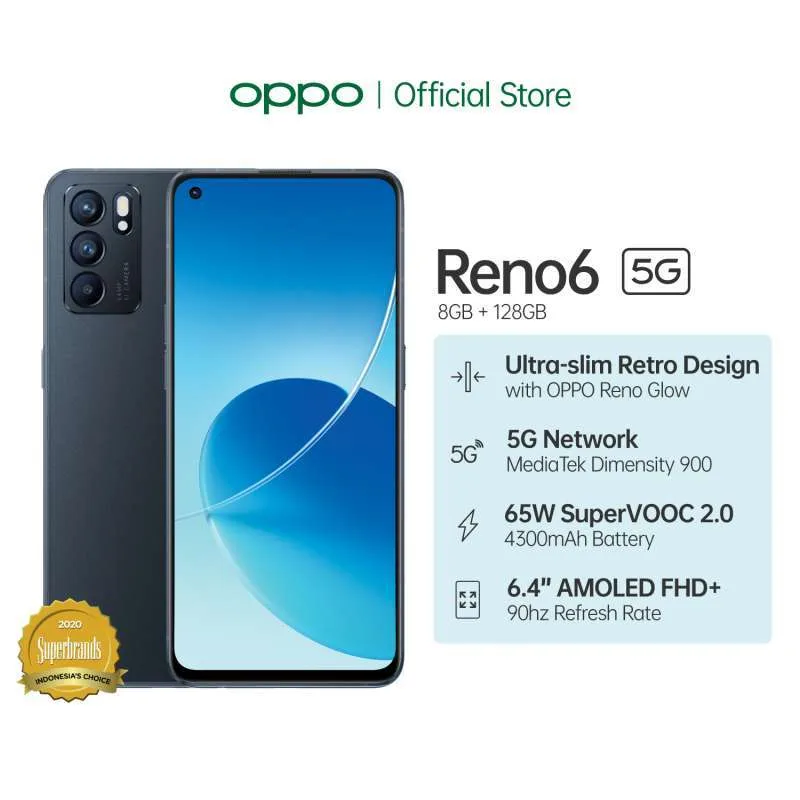 OPPO Reno6 5G Smartphone [8GB/128 GB]