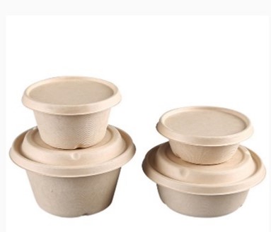 Bagasse Sauce Cup 4 OZ / 113 ML + Tutup, 500 Pcs/Ctn