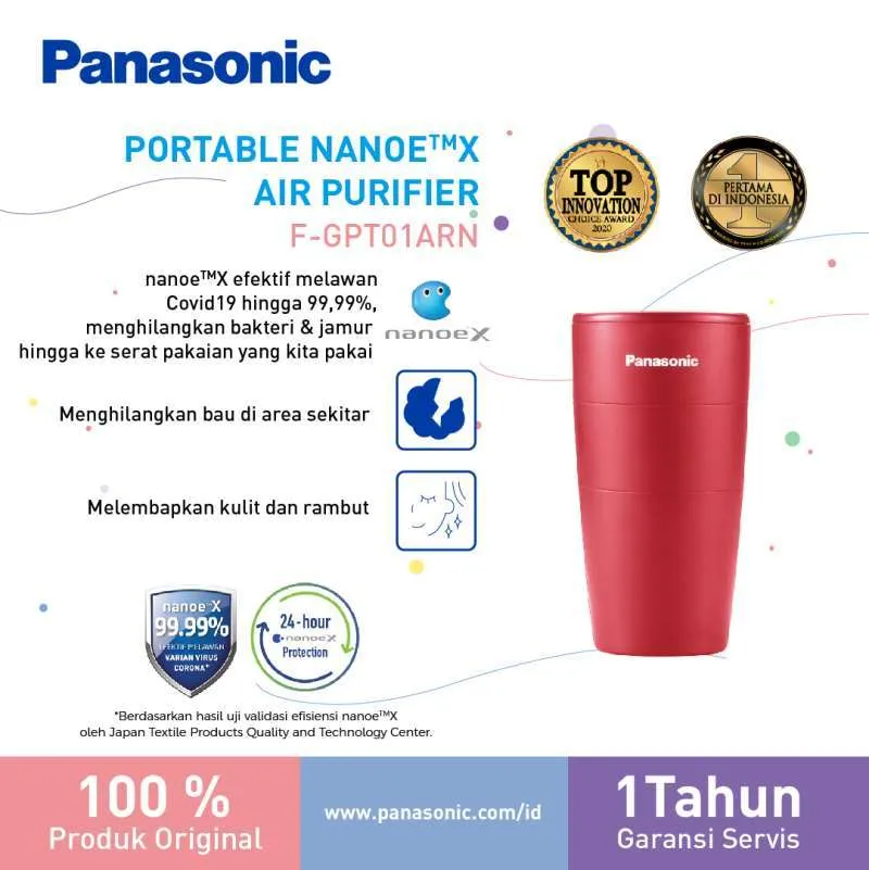Panasonic F-GPT01ARN Portable Car Air Purifier - Merah