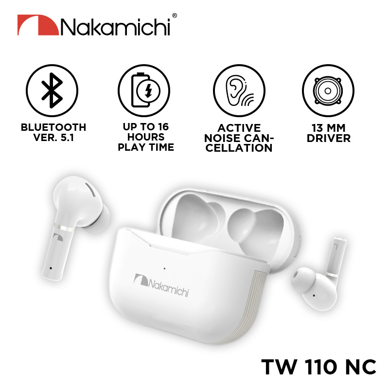 Nakamichi TW 110NC ANC True Wireless Earphone TWS - Putih