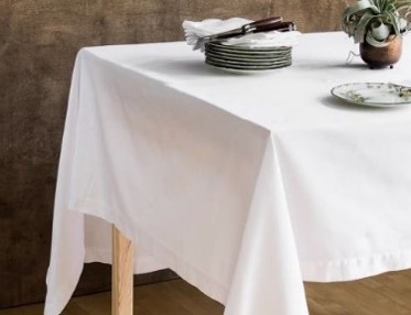 Table Cloth, Square Table, White Size 180x180 cm
