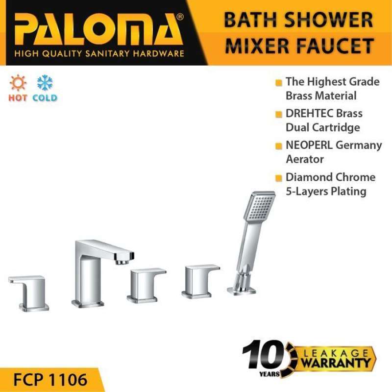 Kran Bathtub Panas Dingin Paloma FCP 1106 Keran Mixer Bathtub Shower & Hand Shower