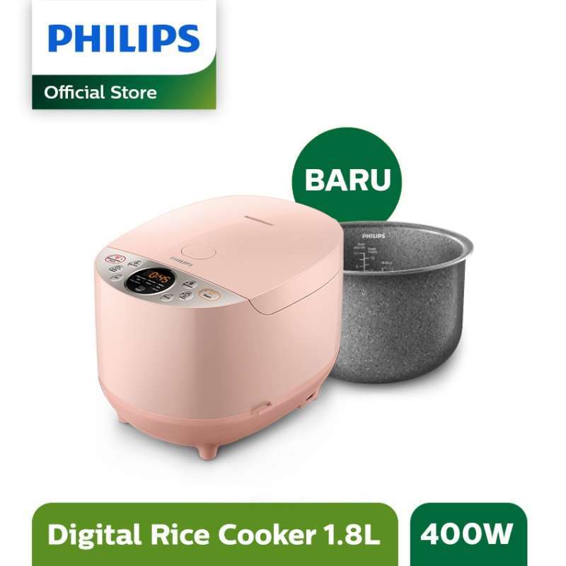 PHILIPS HD4515-90 Fuzzy Logic Digital Rice Cooker [1.8 L] - Soft Blossom