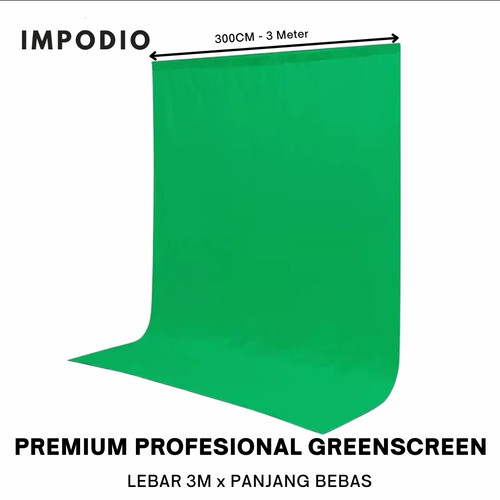 Green Screen IMPODIO Profesional Studio Grade - Lebar 3mx6m