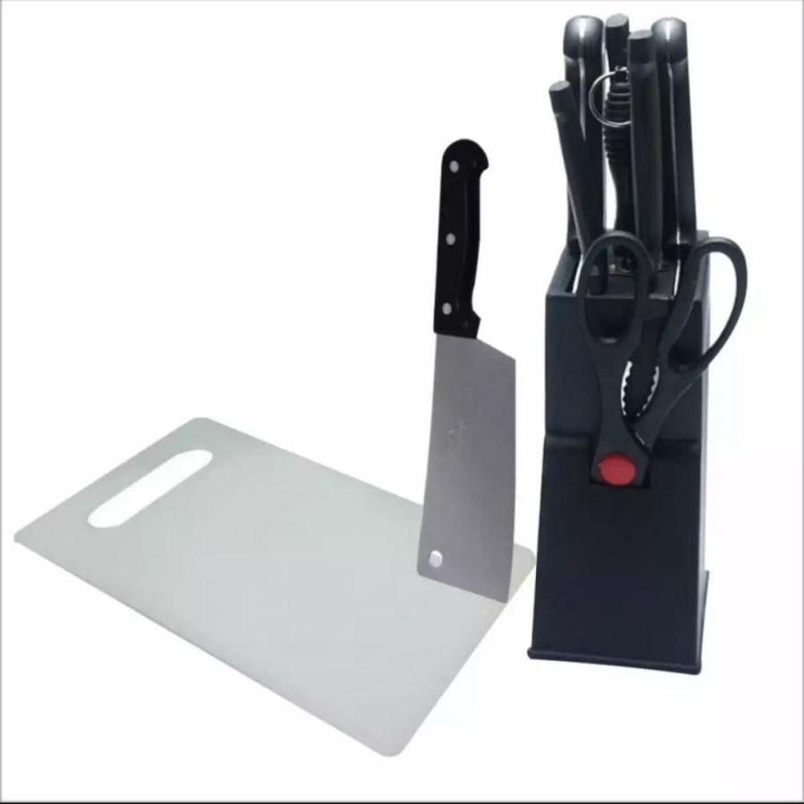 Pisau Set Stainless + Talenan Dapur Daging Buah Sayur Multifungsi