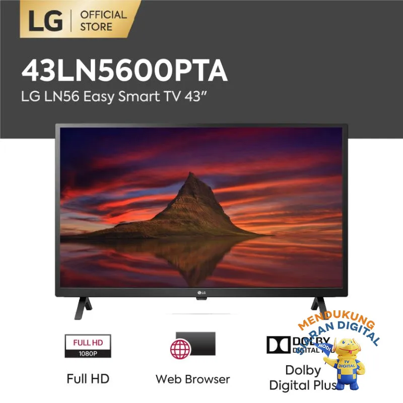 LG 43LN5600PTA LN56 Easy Smart TV [43 Inch-Dolby Audio--Dynamic Color Enhancer-Quad Core Processor-WiFi]