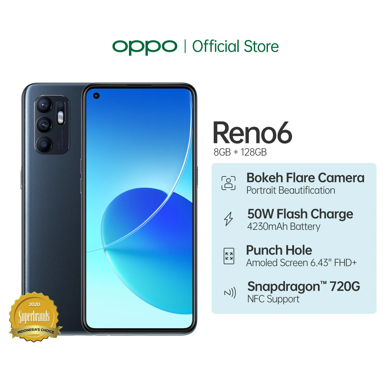 OPPO Reno6 Smartphone [8GB/128 GB]