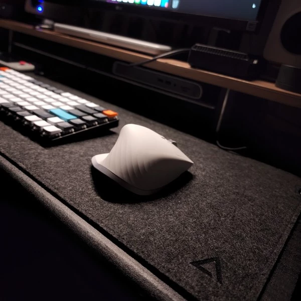 DeltaHub Desk Pad - (S - 28*63 Cm / Dark Grey)