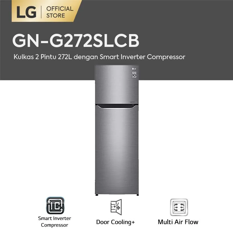 LG GN-G272SLCB Smart Inverter Compressor Kulkas 2 Pintu [272 L-254 L]