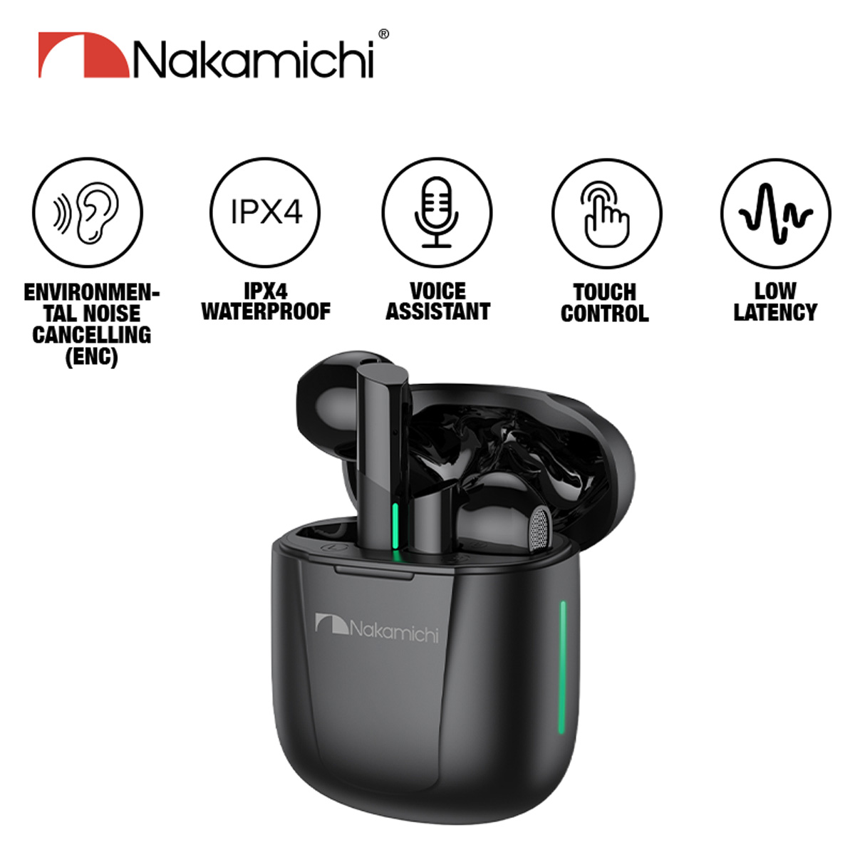 Nakamichi TW016ENC True Wireless Earbuds Bluetooth Earphone TWS HD