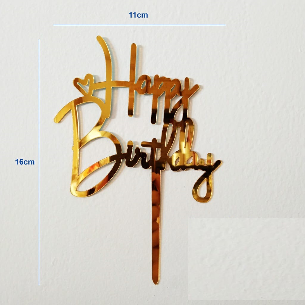 TOPPER CAKE, ACRYLIC, HAPPY BIRTHDAY