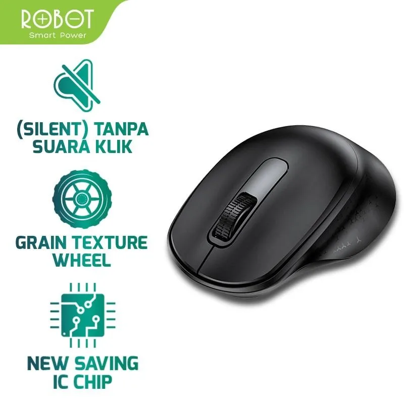 ROBOT M312 2.4G Wireless Mouse Silent Click 1600DPI 500Hz Black