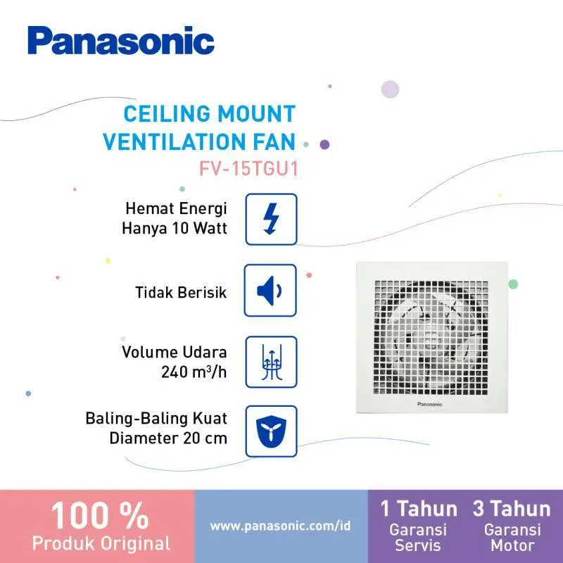 Panasonic FV-15TGU1-W Ceiling Mount Ventilation Fan