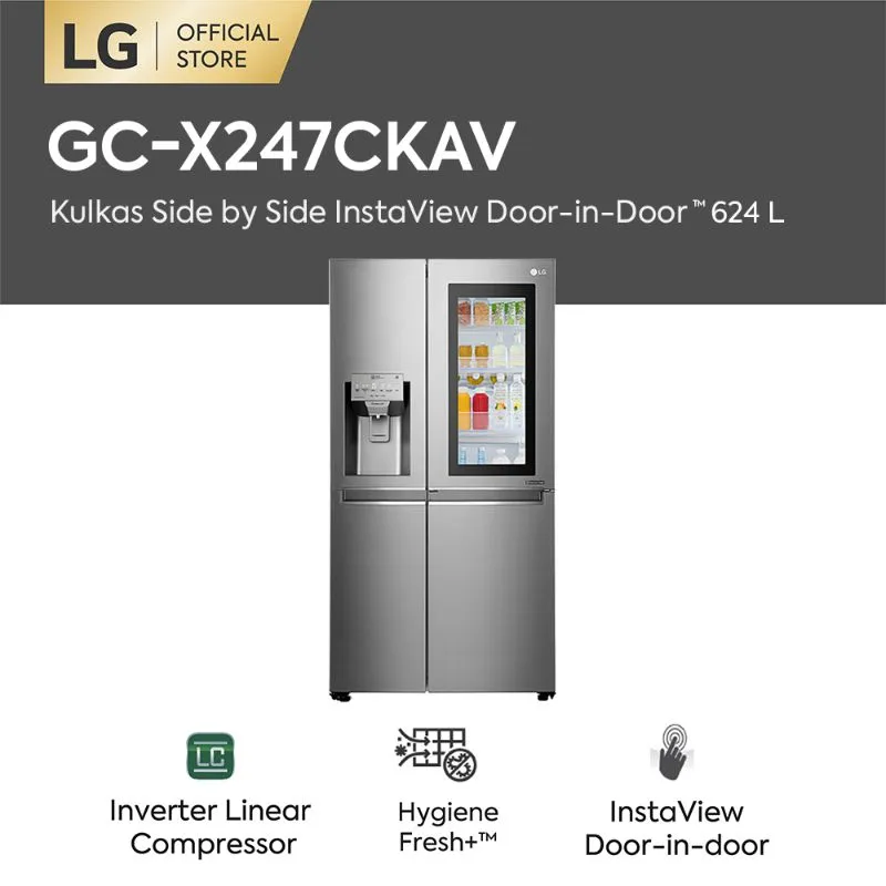 LG GC-X247CKAV Kulkas Side by Side InstaView Dorr-in-Door [668 L-624 L]