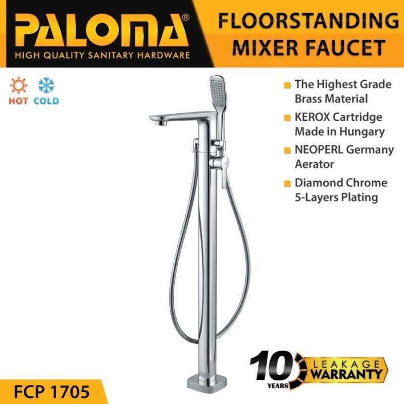 Kran Bathtub Lantai Paloma FCP 1705 Keran Mixer Bathtub Shower Panas Dingin Floor & Hand Shower
