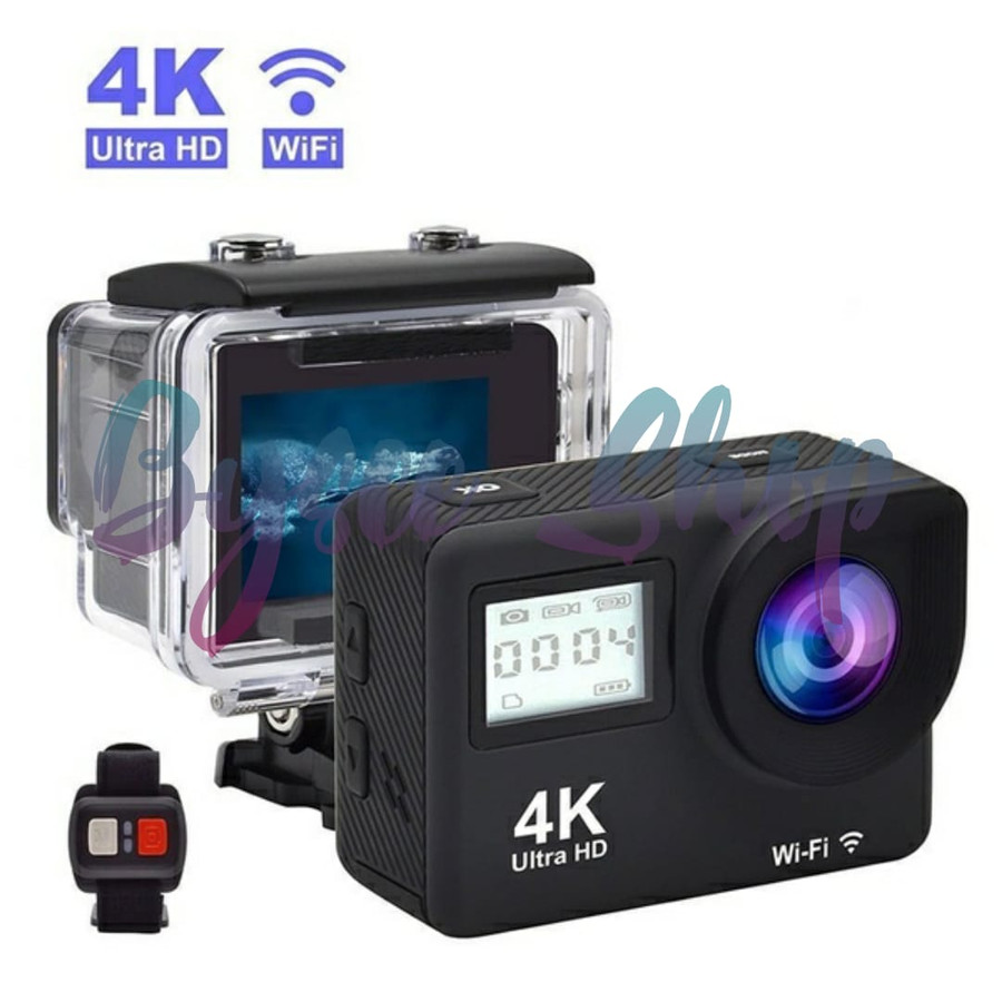 Action Camera Ultra HD 4K 2inc Screen Wifi Waterproof + Remote Control