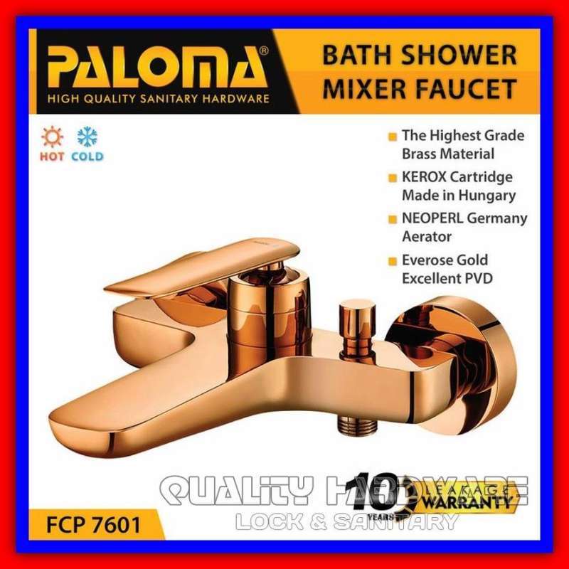 Kran Bathtub Panas Dingin Paloma FCP 7601 Keran Mixer Bathtub Shower Warna Rose Gold
