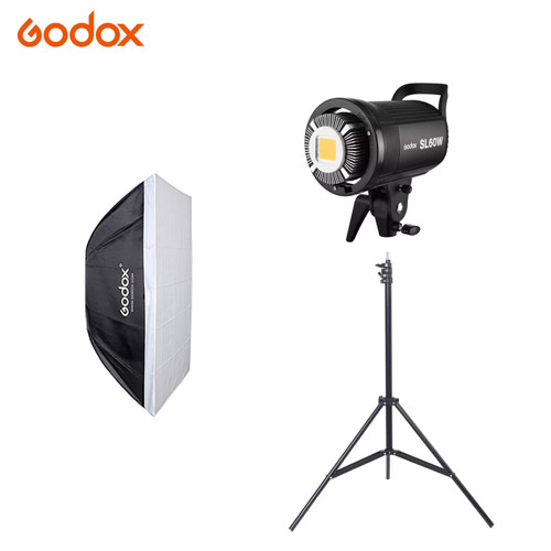 SL60W + Lightstand + Softbox 60x90cm With Honeycomb Grid