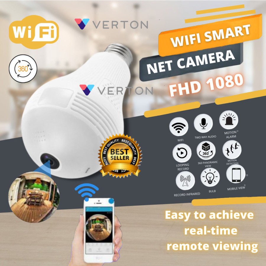 IP Camera CCTV Lampu 360 - Wireless IP Kamera CCTV Wifi Bohlam Lampu
