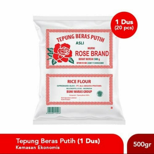 Tepung Beras Rose Brand 500gr (1 dus isi 20 bungkus)