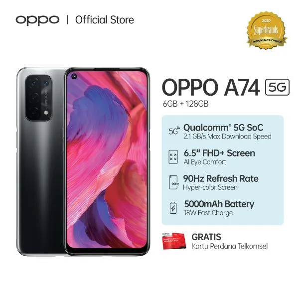 OPPO A74 5G Smartphone 6GB/128GB