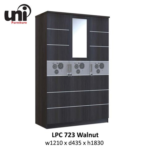 UNI Furniture Lemari Pakaian LPC 723 Walnut