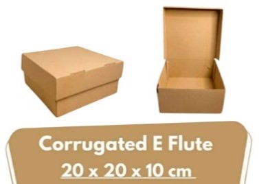 Kotak Kue Corrugated E Flute Single Wall 20 x 20 x 10 cm