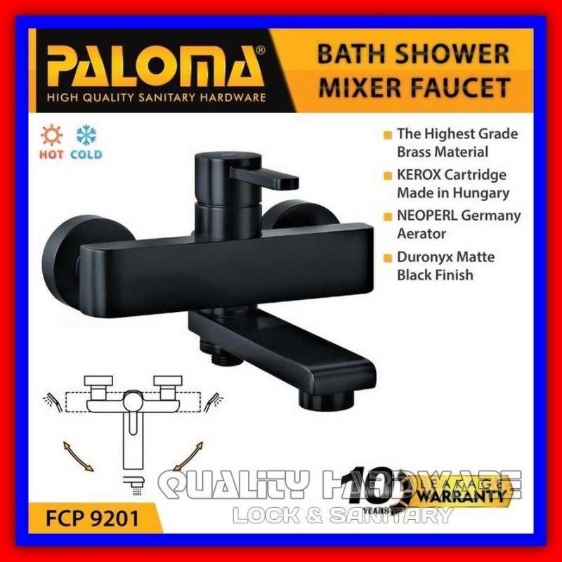 Kran Bathtub Panas Dingin Paloma FCP 9201 Keran Mixer Bathtub Shower Warna Hitam