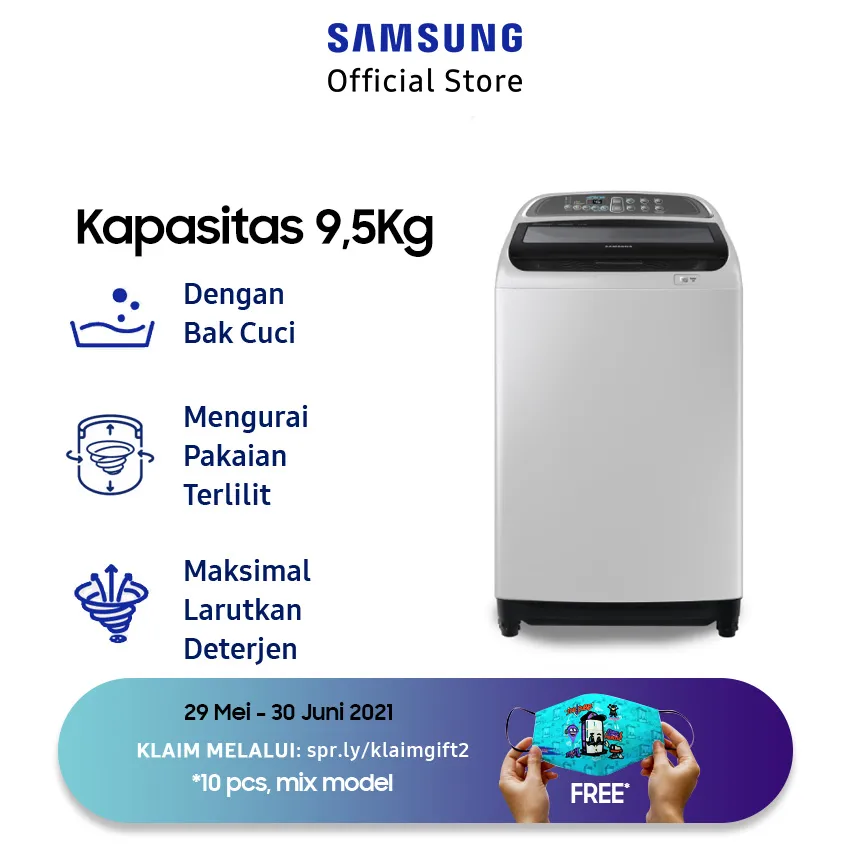 Samsung WA95J5710SG/SE Mesin Cuci Top Loading
