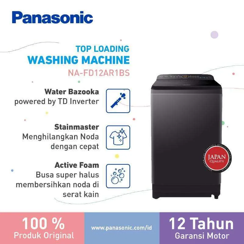 Panasonic NA-FD12AR1BS Top Loading Mesin Cuci [12.5 kg]