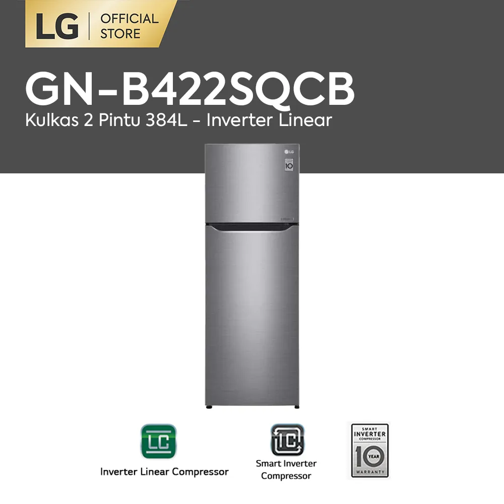 LG GN-B422SQCB Smart Inverter Compressor Kulkas 2 Pintu [312 L]