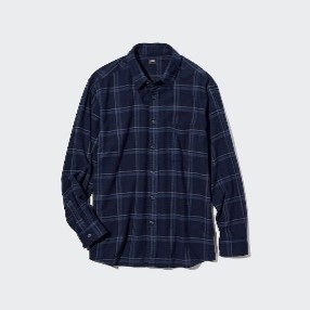 Kemeja Flanel Pria - Uniqlo (Navy), Size M